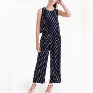 J. Crew Navy Polka Dot Jumpsuit, Size 6